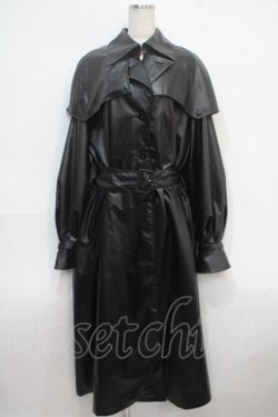 画像1: Melt the lady / レザーコート  黒 Y-25-04-15-154-PU-JA-SZ-C019