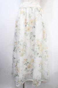 axes femme / 花柄シアージャカードスカート F 生成り Y-25-04-15-156-AX-SK-SZ-ZY
