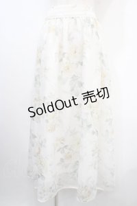 axes femme / 花柄シアージャカードスカート F 生成り Y-25-04-15-156-AX-SK-SZ-ZY