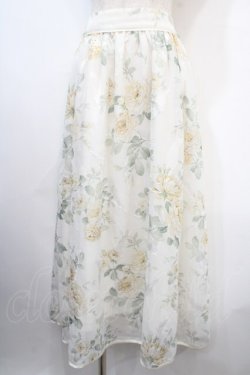 画像1: axes femme / 花柄シアージャカードスカート F 生成り Y-25-04-15-156-AX-SK-SZ-ZY