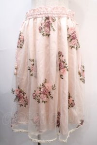 axes femme / ローズ刺繍チュールスカート M ピンク Y-25-04-15-160-AX-SK-SZ-ZI