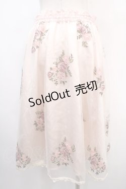 画像2: axes femme / ローズ刺繍チュールスカート M ピンク Y-25-04-15-160-AX-SK-SZ-ZI