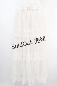 axes femme / ドットチュールロングスカート M 生成り Y-25-04-15-162-AX-SK-SZ-ZY