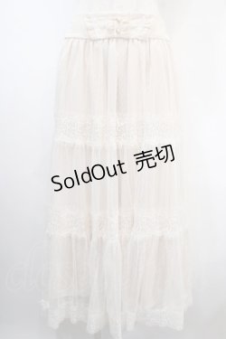 画像1: axes femme / ドットチュールロングスカート M 生成り Y-25-04-15-162-AX-SK-SZ-ZY