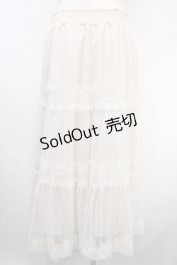 画像2: axes femme / ドットチュールロングスカート M 生成り Y-25-04-15-162-AX-SK-SZ-ZY