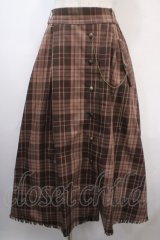 axes femme / タータンチェックスカート F 茶 Y-25-04-15-163-AX-SK-SZ-ZT140