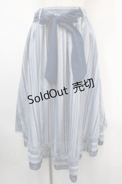 画像1: axes femme POETIQUE / ストライプ柄イレヘムスカート  サックス Y-25-04-15-167-AX-SK-SZ-ZY