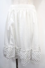 MARBLE / ドットフリルペチスカート M~4L ホワイト Y-25-04-15-179-GO-SK-SZ-ZY