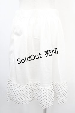 画像2: MARBLE / ドットフリルペチスカート M~4L ホワイト Y-25-04-15-179-GO-SK-SZ-ZY