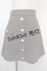Ank Rouge / ビジューボタン台形ミニスカート M ブラウン Y-25-04-15-180-CA-SK-SZ-ZY