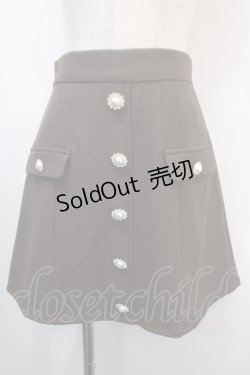 画像1: Ank Rouge / ビジューボタン台形ミニスカート M ブラウン Y-25-04-15-180-CA-SK-SZ-ZY