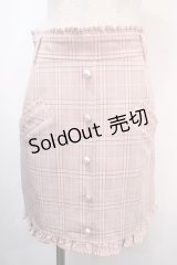 Ank Rouge / ベルト付きフリルポケットチェックスカート M ピンク Y-25-04-15-182-CA-SK-SZ-ZY