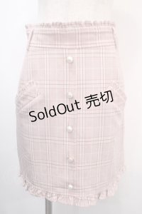 Ank Rouge / ベルト付きフリルポケットチェックスカート M ピンク Y-25-04-15-182-CA-SK-SZ-ZY