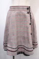 画像1: 【SALE】axes femme POETIQUE / 釦デザインチェックスカート M グレー Y-25-04-15-183-AX-SK-SZ-ZT139 (1)