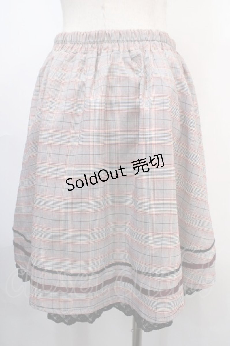 画像2: 【SALE】axes femme POETIQUE / 釦デザインチェックスカート M グレー Y-25-04-15-183-AX-SK-SZ-ZT139 (2)