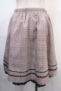 画像2: axes femme POETIQUE / 釦デザインチェックスカート M グレー Y-25-04-15-183-AX-SK-SZ-ZT139