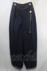 axes femme / チェーン付きダブルボタンパンツ  紺 Y-25-04-15-201-AX-PA-SZ-ZY