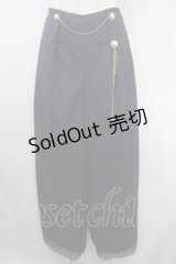 axes femme / チェーン付きダブルボタンパンツ  紺 Y-25-04-15-201-AX-PA-SZ-ZY