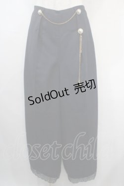 画像1: axes femme / チェーン付きダブルボタンパンツ  紺 Y-25-04-15-201-AX-PA-SZ-ZY