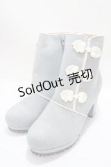 axes femme POETIQUE / チャイナ釦ブーツ S サックス Y-25-04-15-019-AX-SH-SZ-ZY