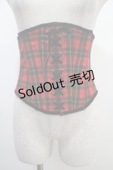 EXCENTRIQUE / /タータンチェックコルセット  赤 Y-25-04-15-023-EL-TO-AS-ZS
