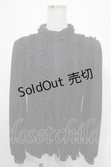 Qutie Frash / 大人パフスリーブブラウス  黒 Y-25-04-15-026-QU-BL-SZ-ZY