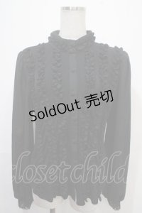 Qutie Frash / 大人パフスリーブブラウス  黒 Y-25-04-15-026-QU-BL-SZ-ZY