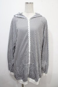 NieR Clothing / 総柄ZIPパーカー  白 Y-25-04-15-032-PU-TO-SZ-ZY