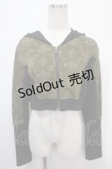 STEAM / オーナメントクロップドパーカー  グリーン×黒 Y-25-04-15-035-HN-TO-SZ-ZY