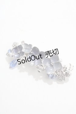 画像1: axes femme / 紫陽花モチーフバレッタ  シルバー Y-25-04-17-010-AX-AC-SZ-ZY