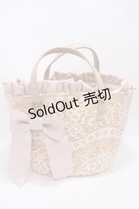axes femme / リボンチャーム付きカゴバック  ピンク Y-25-04-17-072-AX-BG-SZ-ZY