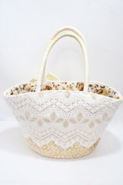 画像2: axes femme / レース×リボンかごバッグ   Y-25-04-17-073-AX-BG-SZ-ZY