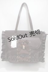axes femme POETIQUE / レースアップA4トートバック  茶 Y-25-04-17-075-AX-BG-SZ-ZY