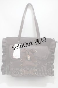 axes femme POETIQUE / レースアップA4トートバック  茶 Y-25-04-17-075-AX-BG-SZ-ZY