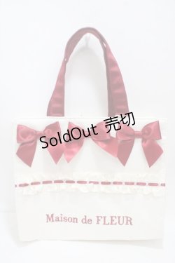 画像1: Maison de FLEUR / ガトーフレーズスクエアトートバッグ  アイボリー Y-25-04-17-076-LO-BG-SZ-ZY