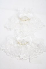 axes femme kawaii / ファンシーリボンお袖留め  白 Y-25-04-17-081-AX-ZA-SZ-ZY