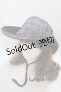 HN+nois / 英字プリントチェックハット  黒系 Y-25-04-17-099-HN-AC-SZ-ZY