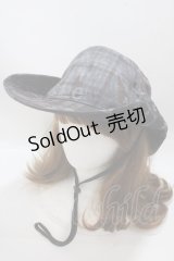HN+nois / 英字プリントチェックハット  黒系 Y-25-04-17-099-HN-AC-SZ-ZY
