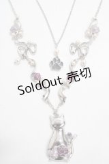 axes femme / 猫モチーフ×リボンネックレス  シルバー Y-25-04-17-014-AX-AC-SZ-ZY