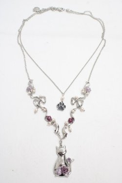画像2: axes femme / 猫モチーフ×リボンネックレス  シルバー Y-25-04-17-014-AX-AC-SZ-ZY