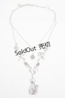 画像2: axes femme / 猫モチーフ×リボンネックレス  シルバー Y-25-04-17-014-AX-AC-SZ-ZY