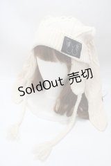Candy Stripper / CABLE BUNNY EAR ビーニー  アイボリー Y-25-04-17-106-PU-AC-SZ-ZY