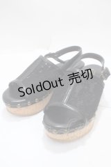 axes femme / コルクソールレースサンダル S 黒 Y-25-04-17-113-AX-SH-SZ-ZT-K022