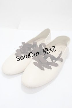画像1: axes femme / SH レースアップフラットパンプス  ベージュ Y-25-04-17-116-AX-SH-SZ-ZY
