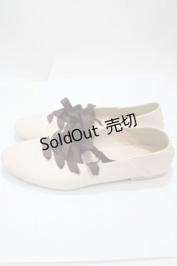 画像2: axes femme / SH レースアップフラットパンプス  ベージュ Y-25-04-17-116-AX-SH-SZ-ZY