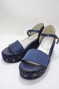 axes femme POETIQUE / SH星座刺繍サンダル L 紺 Y-25-04-17-117-AX-SH-SZ-ZY