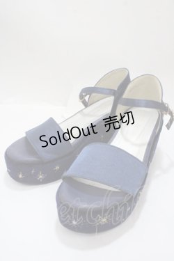 画像1: axes femme POETIQUE / SH星座刺繍サンダル L 紺 Y-25-04-17-117-AX-SH-SZ-ZY