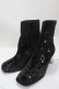 画像1: axes femme POETIQUE / 天体モチーフ刺繍ベロアブーツ  黒 Y-25-04-17-118-AX-SH-SZ-ZY (1)