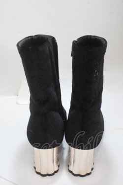 画像3: axes femme POETIQUE / 天体モチーフ刺繍ベロアブーツ  黒 Y-25-04-17-118-AX-SH-SZ-ZY