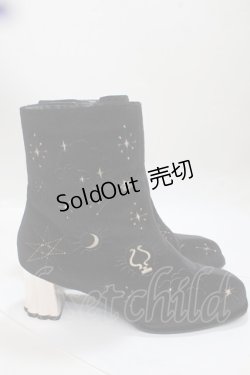 画像4: axes femme POETIQUE / 天体モチーフ刺繍ベロアブーツ  黒 Y-25-04-17-118-AX-SH-SZ-ZT-K005